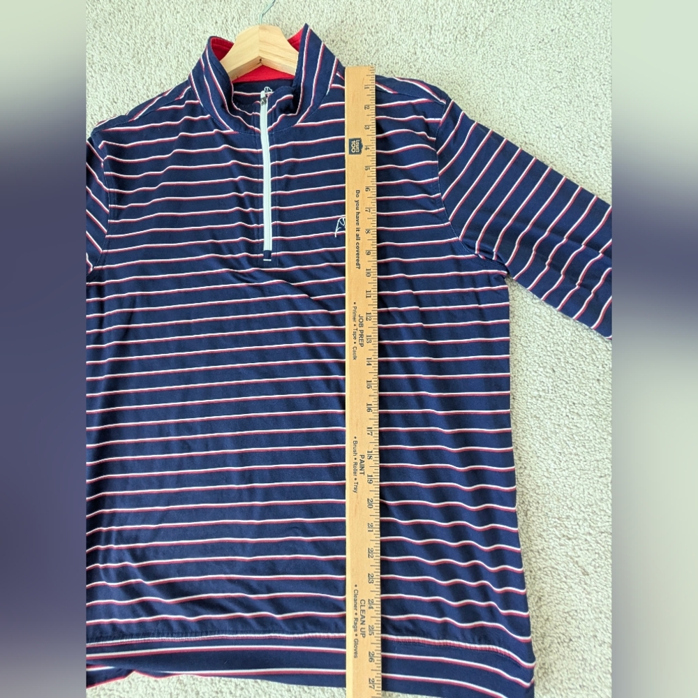 Rhoback Quarter Zip Patriotic Long Sleeve Polo Golf Shirt Men's Size Medium - Picture 9 of 9